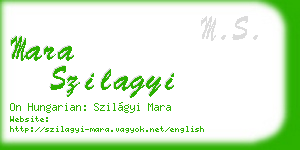 mara szilagyi business card