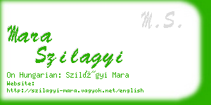 mara szilagyi business card